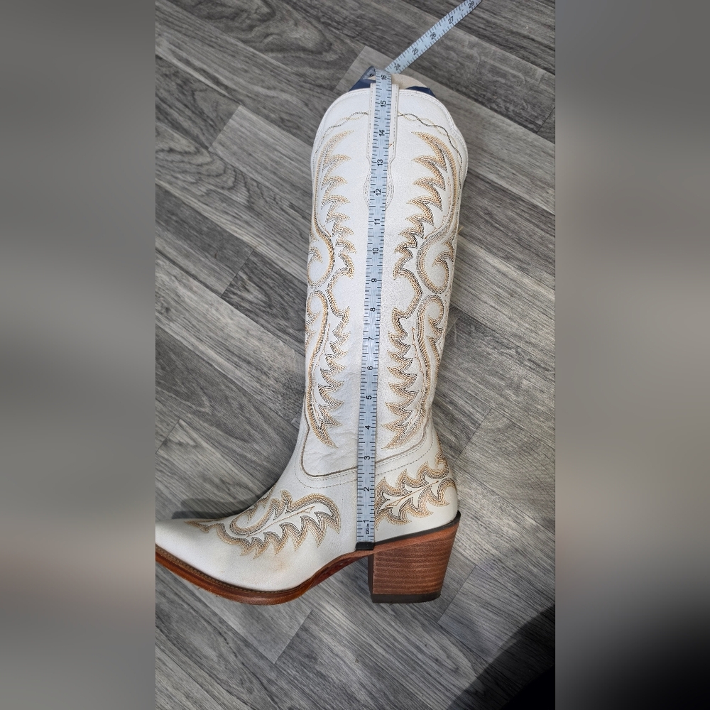Durango Womens Crush Embroidered Leather Western Boots White Brown Size 9M - Picture 14 of 16